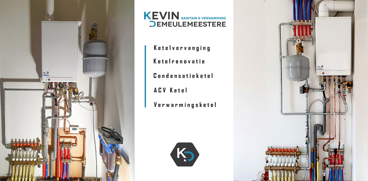 Voor uw ketelvervanging, ketelrenovatie, condensatieketel, acv ketel of verwarmingsketel kan u terecht bij Sanitair en Centrale verwarming Kevin Demeulemeestere