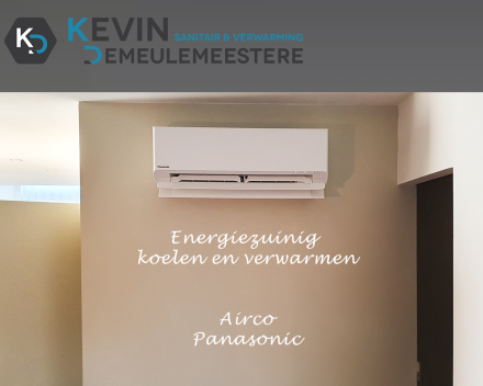 Panasonic airco / warmtepomp installatie door loodgieter Kevin Demeulemeestere. Energiezuinig koelen en verwarmen in één dankzij innovatief systeem.