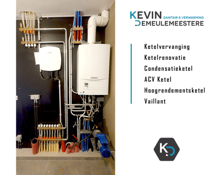 Centrale verwarming, condensatie ketel, condens ketel, hoogrendementsketel, ketelvervanging, Acv, Vaillant_Sanitair Kevin Demeulemeestere